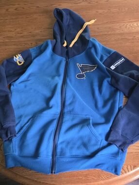St. Louis Blues Two-Tone Zip Hoodie with Yellow Drawcord